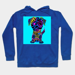 blue aztec dog in mandala pattern ecopop Hoodie